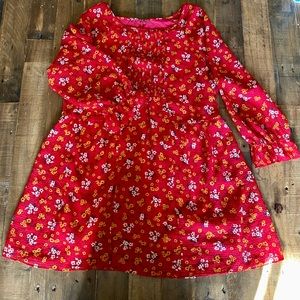 EUC Free People Red Floral Tunic Size Medium